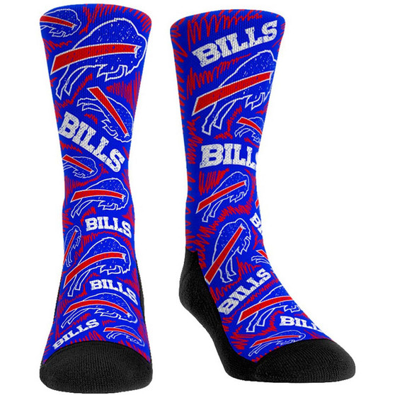 Men's Buffalo Bills Logo Sketch Multi Crew Socks