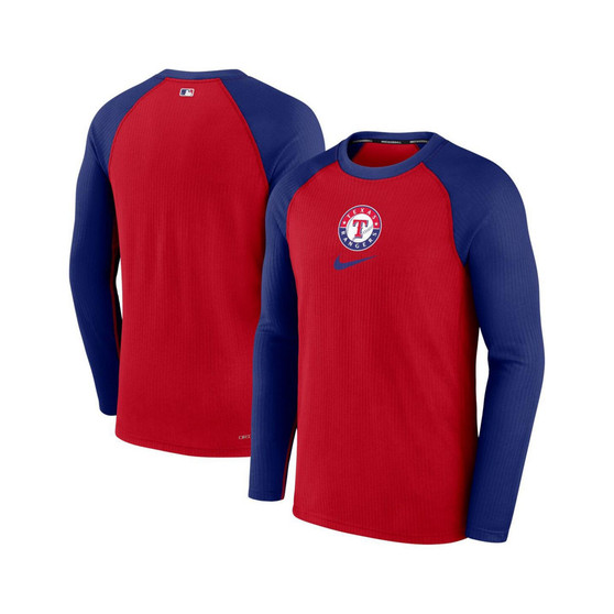 Men's Red Texas Rangers Authentic Collection Game Raglan Performance Long Sleeve T-shirt