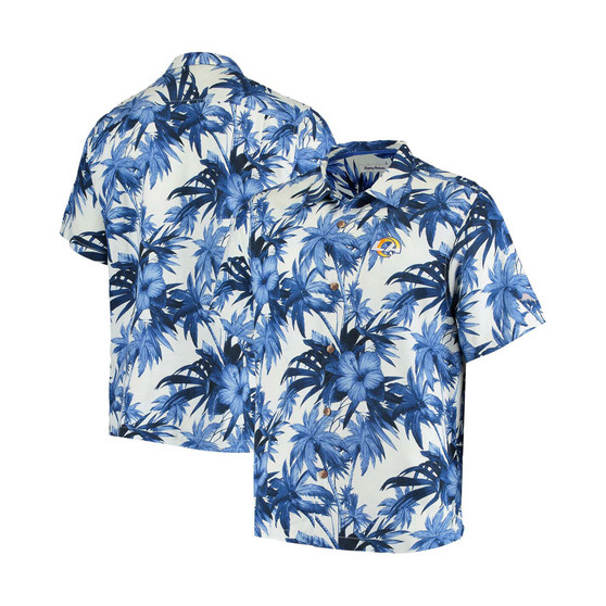 Men's Royal Los Angeles Rams Sport Harbor Island Hibiscus Camp Button-Down Shirt