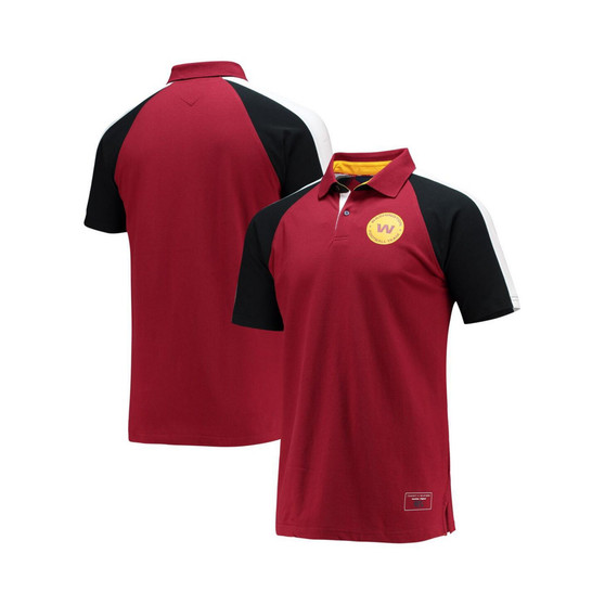 Men's Burgundy and White Washington Football Team Holden Raglan Polo