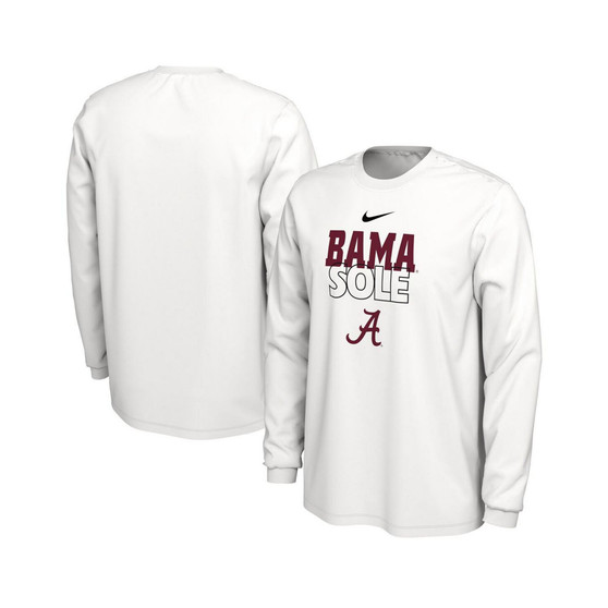 Men's White Alabama Crimson Tide On Court Long Sleeve T-shirt
