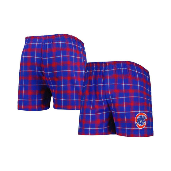 Men's Royal, Red Chicago Cubs Ledger Flannel Boxers