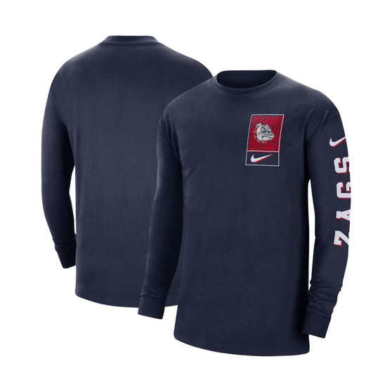 Men's Navy Gonzaga Bulldogs Seasonal Max90 2-Hit Long Sleeve T-shirt