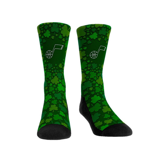 Men's and Women's Socks Utah Jazz St. Patty's Day Shamrock Crew Socks