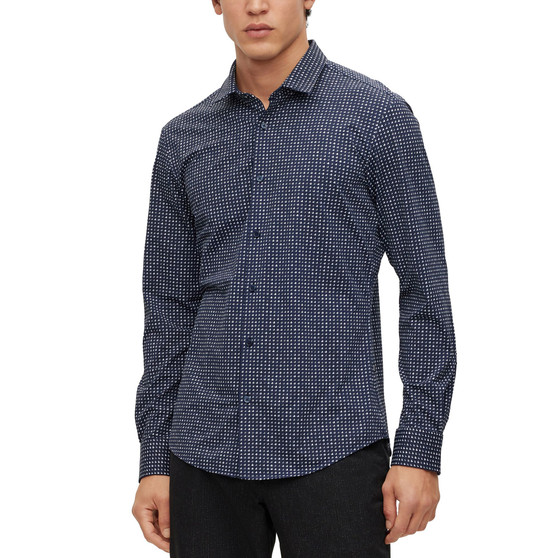 Men's Slim-Fit Shirt in Printed Performance-Stretch Jersey
