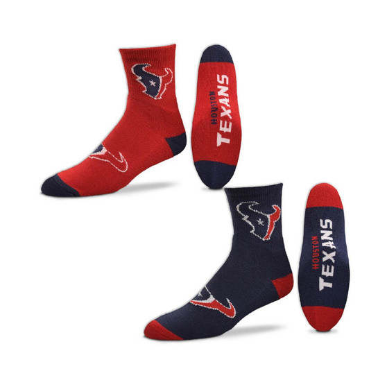 Men's Houston Texans Quarter-Length Socks Two-Pack Set