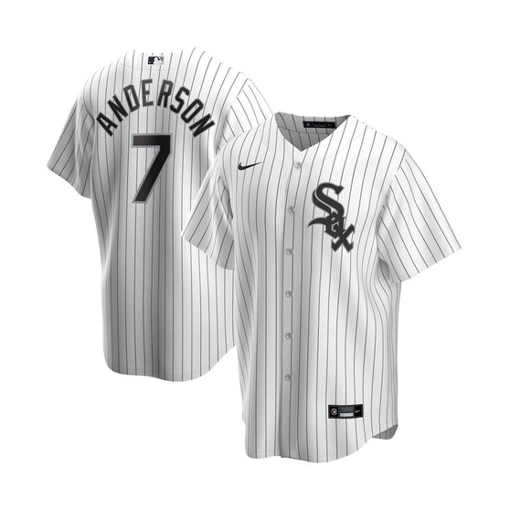 Men's Tim Anderson White and Black Chicago White Sox Home Replica Player Jersey