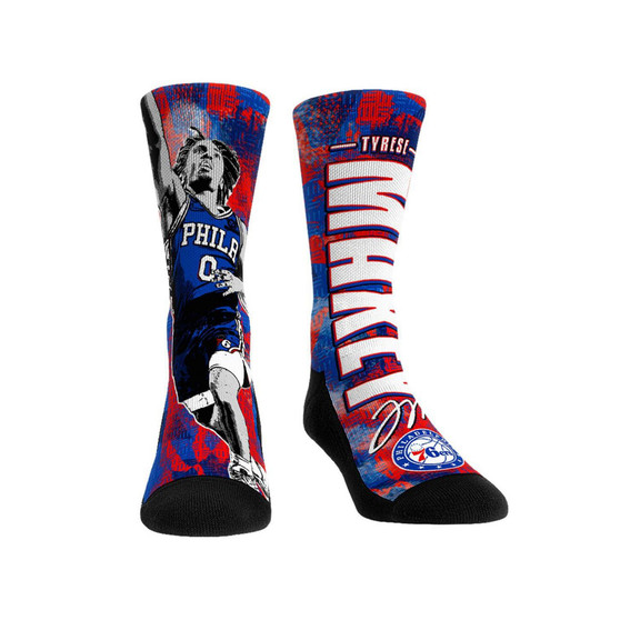 Men's and Women's Socks Tyrese Maxey Philadelphia 76ers Big Player Crew Socks