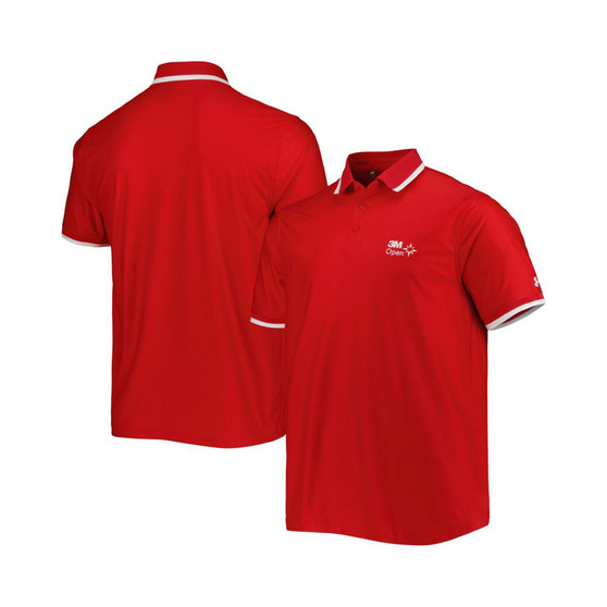 Men's Red 3M Open Playoff 2.0 Pique Performance Polo Shirt