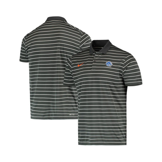 Men's Anthracite Boise State Broncos Victory Stripe Performance Polo Shirt