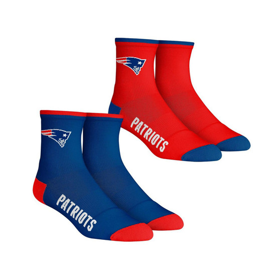 Men's Socks New England Patriots Core Team 2-Pack Quarter Length Sock Set