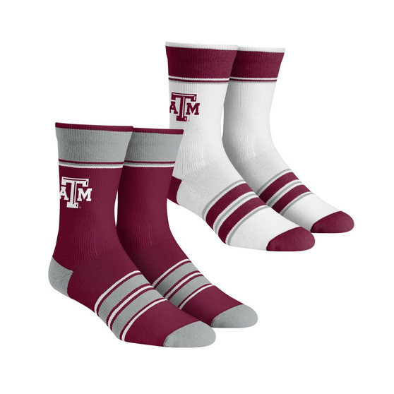 Men's and Women's Socks Texas A&M Aggies Multi-Stripe 2-Pack Team Crew Sock Set