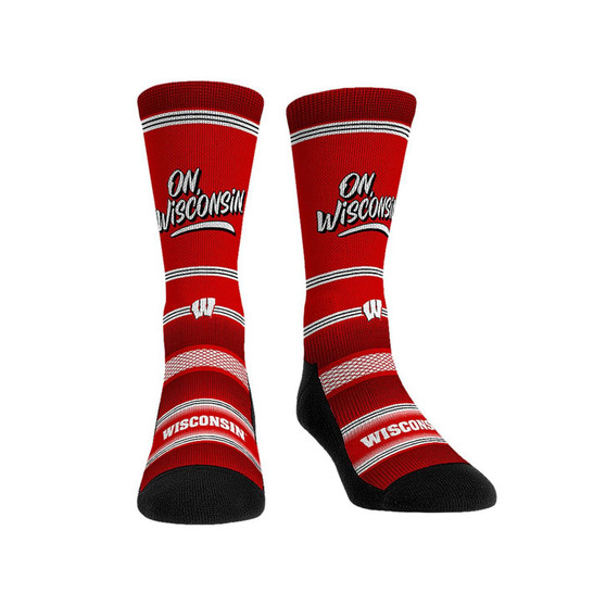 Men's and Women's Socks Wisconsin Badgers Team Slogan Crew Socks