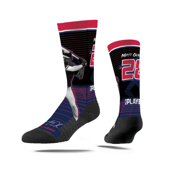Men's and Women's Matt Olson Atlanta Braves Synthwave Premium Full Sub Crew Socks