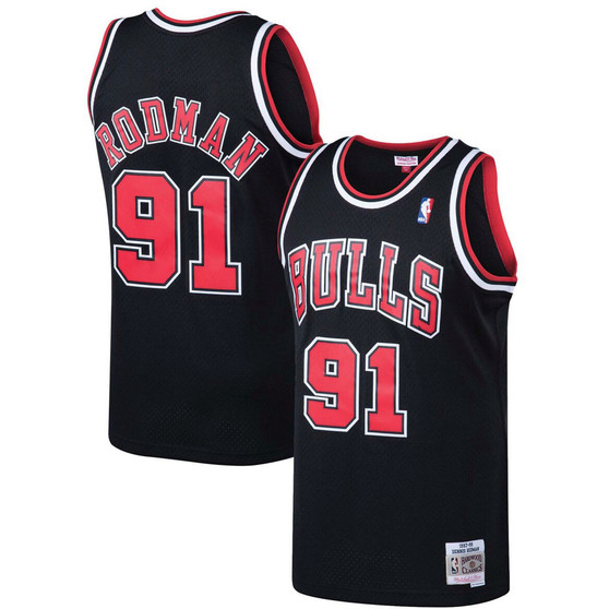 Men's Dennis Rodman Black Chicago Bulls 1997-98 Hardwood Classics Swingman Jersey