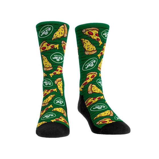Men's Rock Em Socks New York Jets Localized Food Pizza Crew Socks