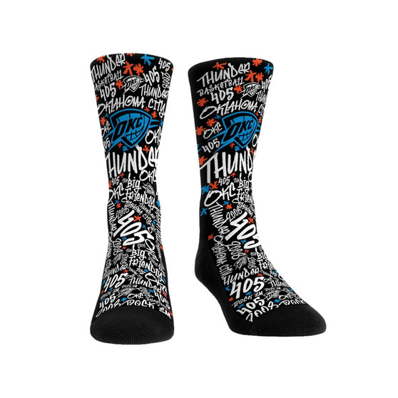 Men's and Women's Socks Oklahoma City Thunder Graffiti Crew Socks