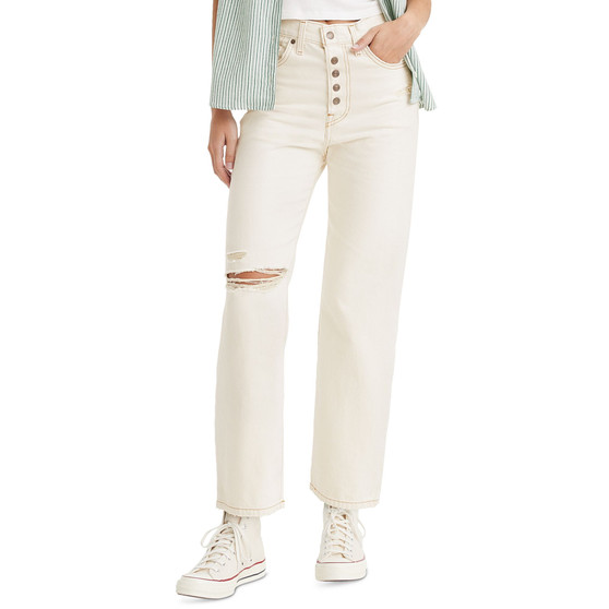 Women's Button-Fly Straight-Leg Ankle Jeans