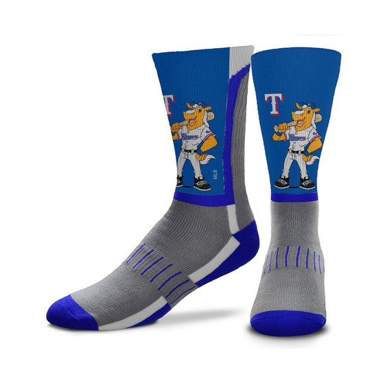 Men's Texas Rangers Mascot Snoop V-Curve Crew Socks