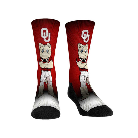 Men's and Women's Socks Oklahoma Sooners Mascot Pump Up Crew Socks