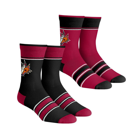 Men's and Women's Socks Arizona Coyotes Multi-Stripe 2-Pack Team Crew Sock Set