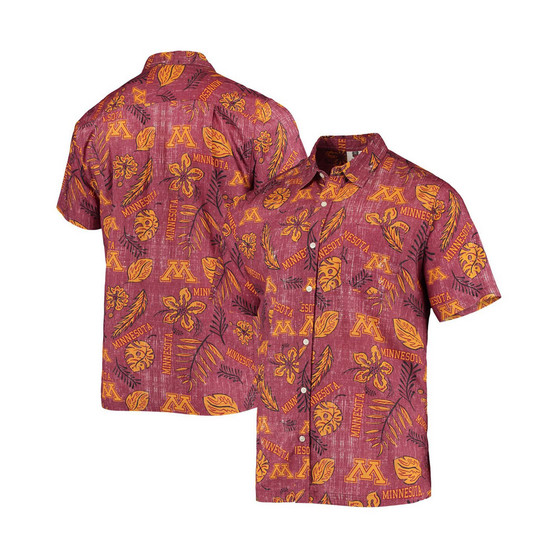 Men's Maroon Minnesota Golden Gophers Vintage-Like Floral Button-Up Shirt