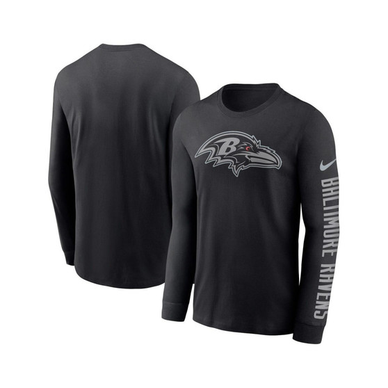 Men's Black Baltimore Ravens RFLCTV Name And Logo T-shirt