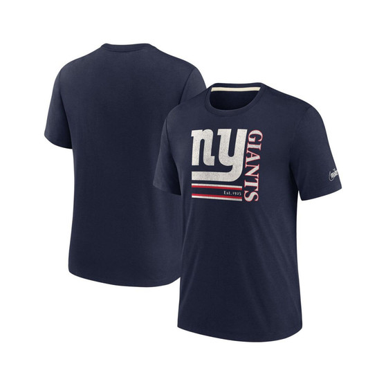 Men's Navy New York Giants Wordmark Logo Tri-Blend T-shirt
