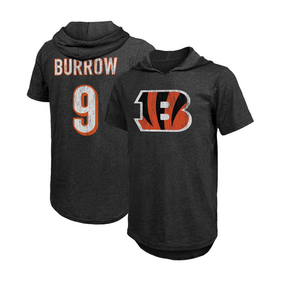 Men's Joe Burrow Black Cincinnati Bengals Player Name Number Tri-Blend Hoodie T-shirt