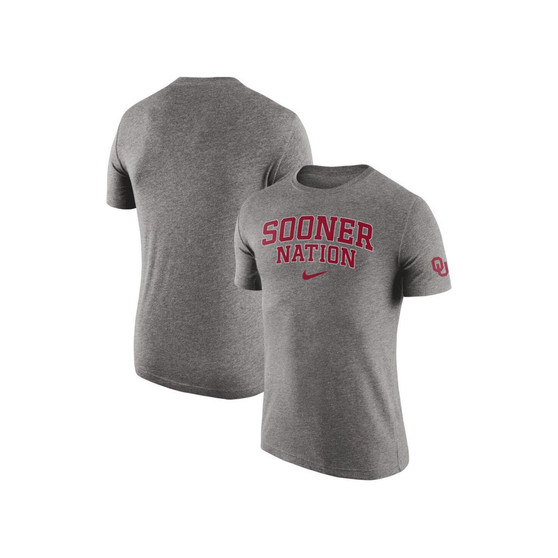 Men's Heathered Gray Oklahoma Sooners 2-Hit Tri-Blend T-shirt