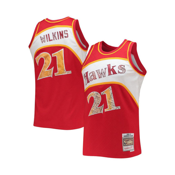 Men's Dominique Wilkins Red Atlanta Hawks 1986-87 Hardwood Classics 75th Anniversary Diamond Swingman Jersey