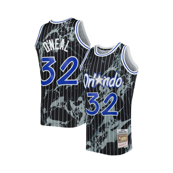 Men's Shaquille O'Neal Black Orlando Magic 1994-95 Hardwood Classics Marble Swingman Jersey