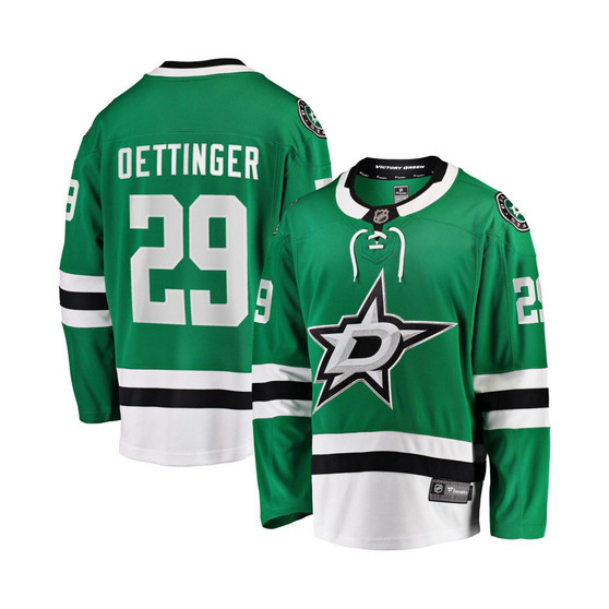 Men's Branded Jake Oettinger Kelly Green Dallas Stars Home Breakaway Player Jersey
