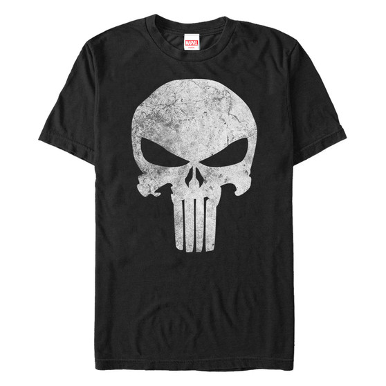 Marvel Men's Punisher Distressed Skull Logo Costume Short Sleeve T-Shirt