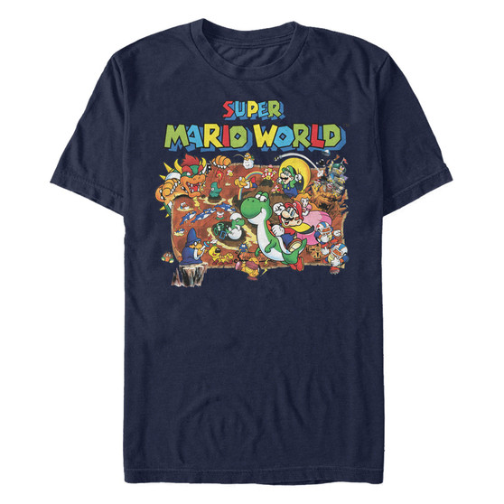 Nintendo Men's Super Mario World Map Short Sleeve T-Shirt