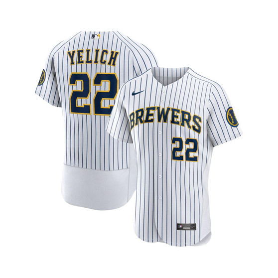 Men's Christian Yelich White Milwaukee Brewers Team Alternate Authentic Player Jersey