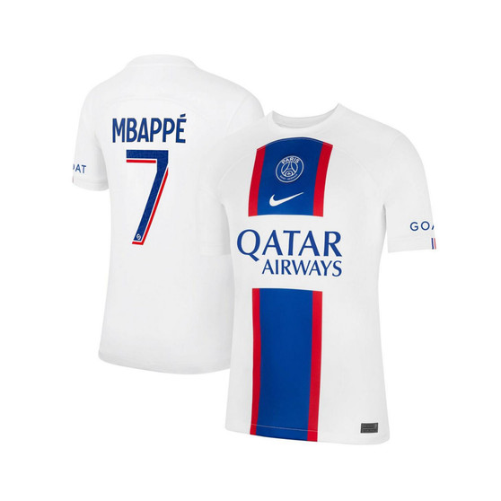 Men's Kylian Mbappe White Paris Saint-Germain 2022/23 Third Breathe Stadium Replica Player Jersey