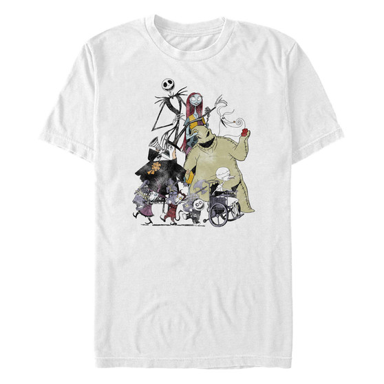 Men's Nightmare Before Christmas Group Shot Short Sleeves T-shirt