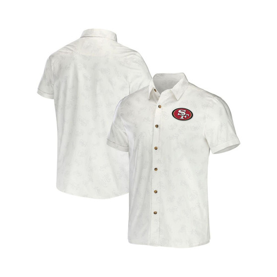 Men's NFL x Darius Rucker Collection by White San Francisco 49ers Woven Button-Up T-shirt