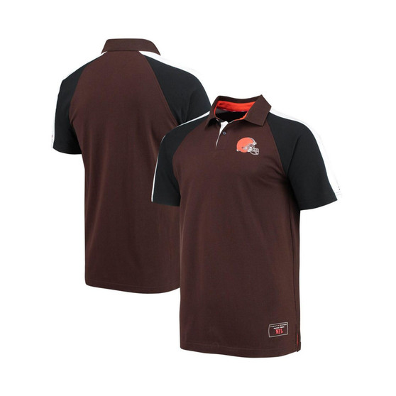 Men's Brown and White Cleveland Browns Holden Raglan Polo Shirt