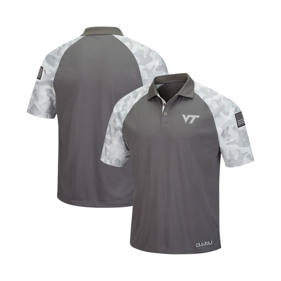 Men's Gray, Camo Virginia Tech Hokies OHT Military-Inspired Appreciation Raglan Zoomie Polo Shirt