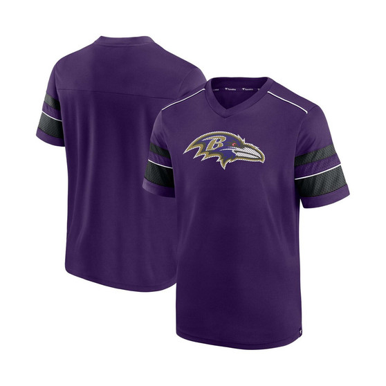Men's Purple Baltimore Ravens Textured Hashmark V-Neck T-shirt