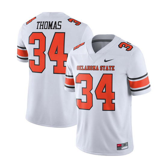 Men's Thurman Thomas White Oklahoma State Cowboys Alumni Player Jersey