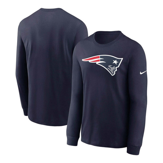 Men's Navy New England Patriots Primary Logo Long Sleeve T-shirt