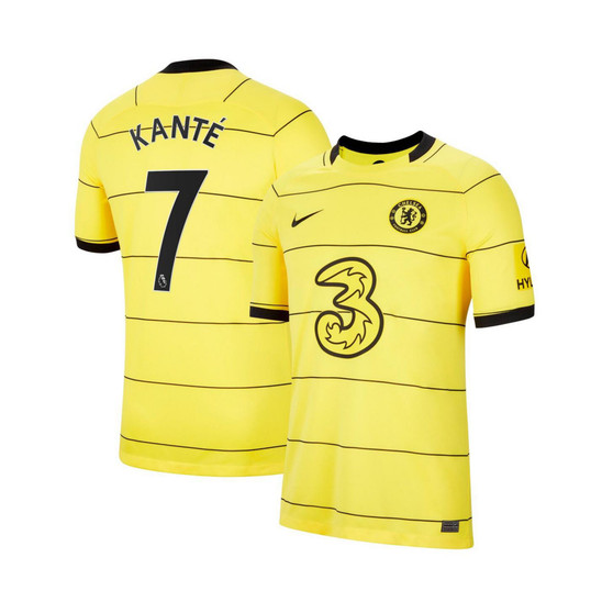 Men's N'Golo Kanté Yellow Chelsea 2021/22 Away Breathe Stadium Player Jersey