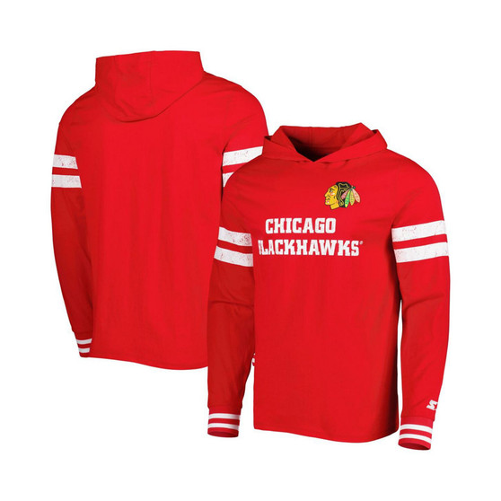 Men's Red Chicago Blackhawks Offense Long Sleeve Hoodie T-shirt