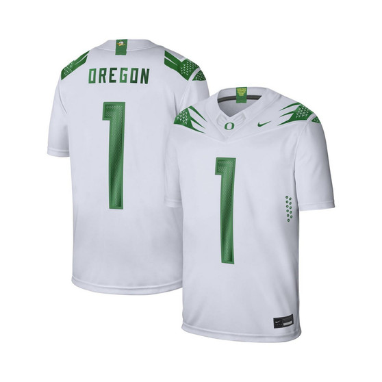 Men's #1 White Oregon Ducks Game Jersey