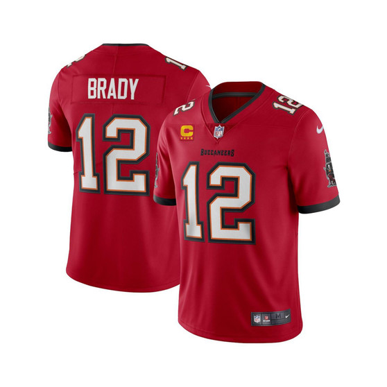 Men's Tom Brady Red Tampa Bay Buccaneers Captain Vapor Limited Jersey