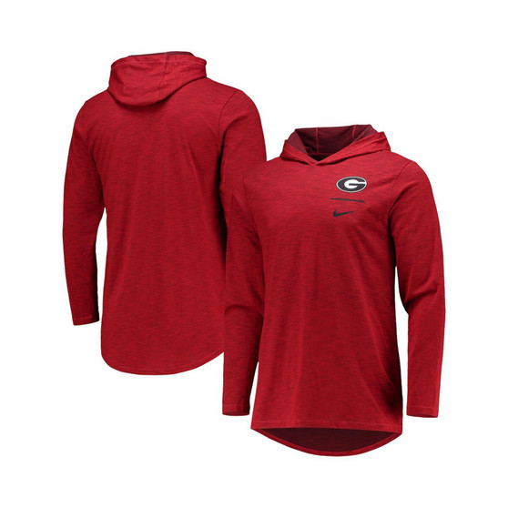 Men's Red Georgia Bulldogs Slub Space-Dye Performance Long Sleeve Hoodie T-shirt