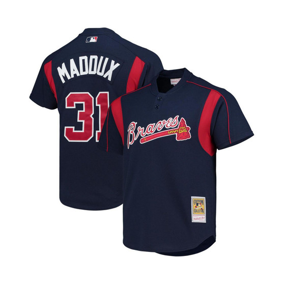 Men's Greg Maddux Navy Atlanta Braves Cooperstown Collection Batting Practice Jersey